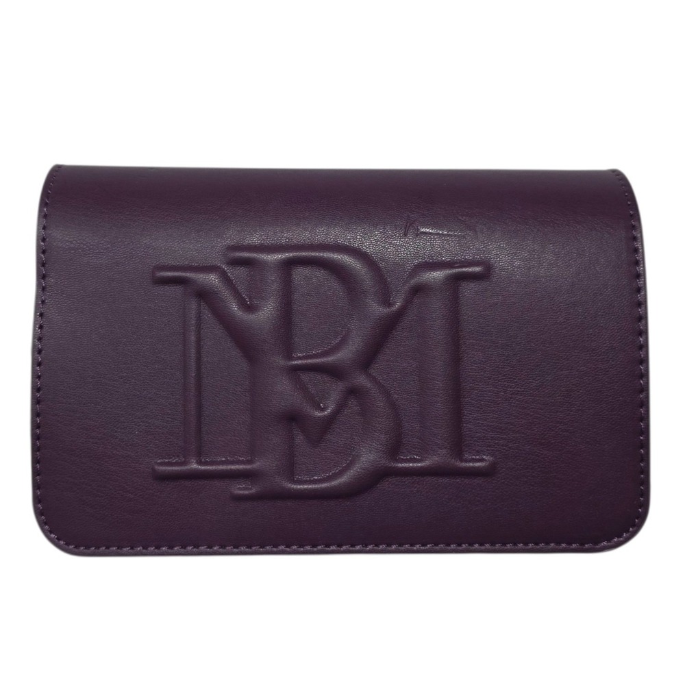 Badgley Mischka Debossed Logo Crossbody Women OS Plum Purple Vegan Leather Bag